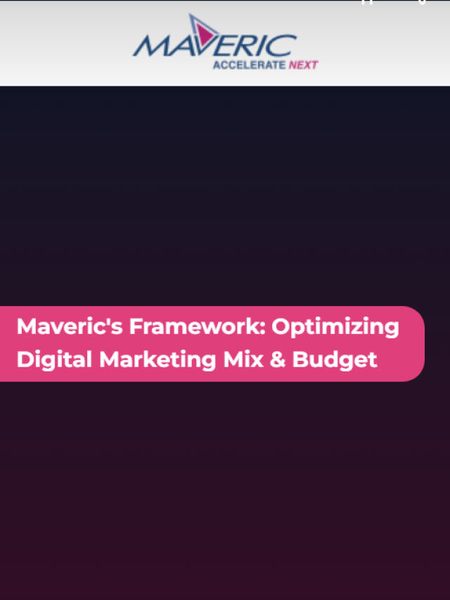 Maveric’s Framework: Optimizing Digital Marketing Mix & Budget